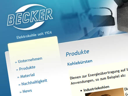 Becker Kohlebürsten - Webdesign, Programmierung